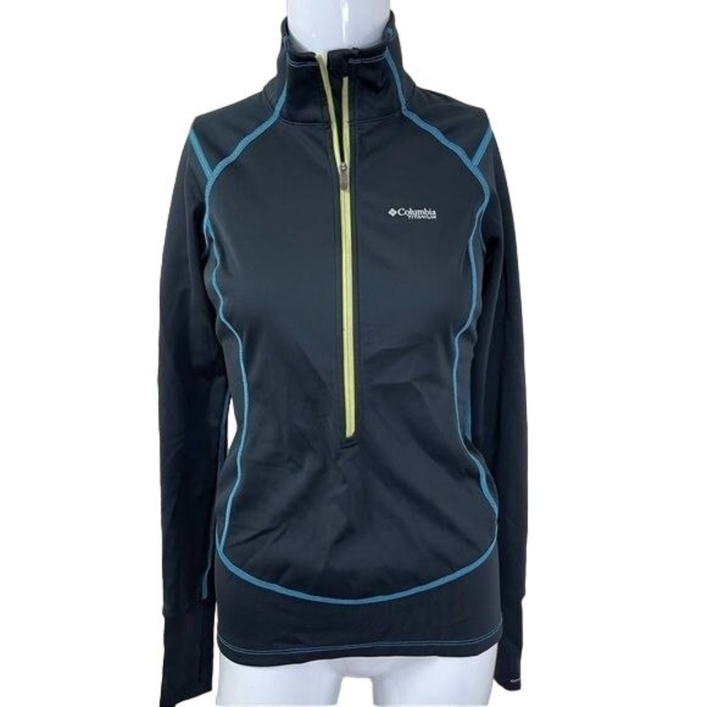 Columbia Titanium Black Omni-Wick Windefend 1/2 Zip Running Athletic Shirt XS - Picture 2 of 8